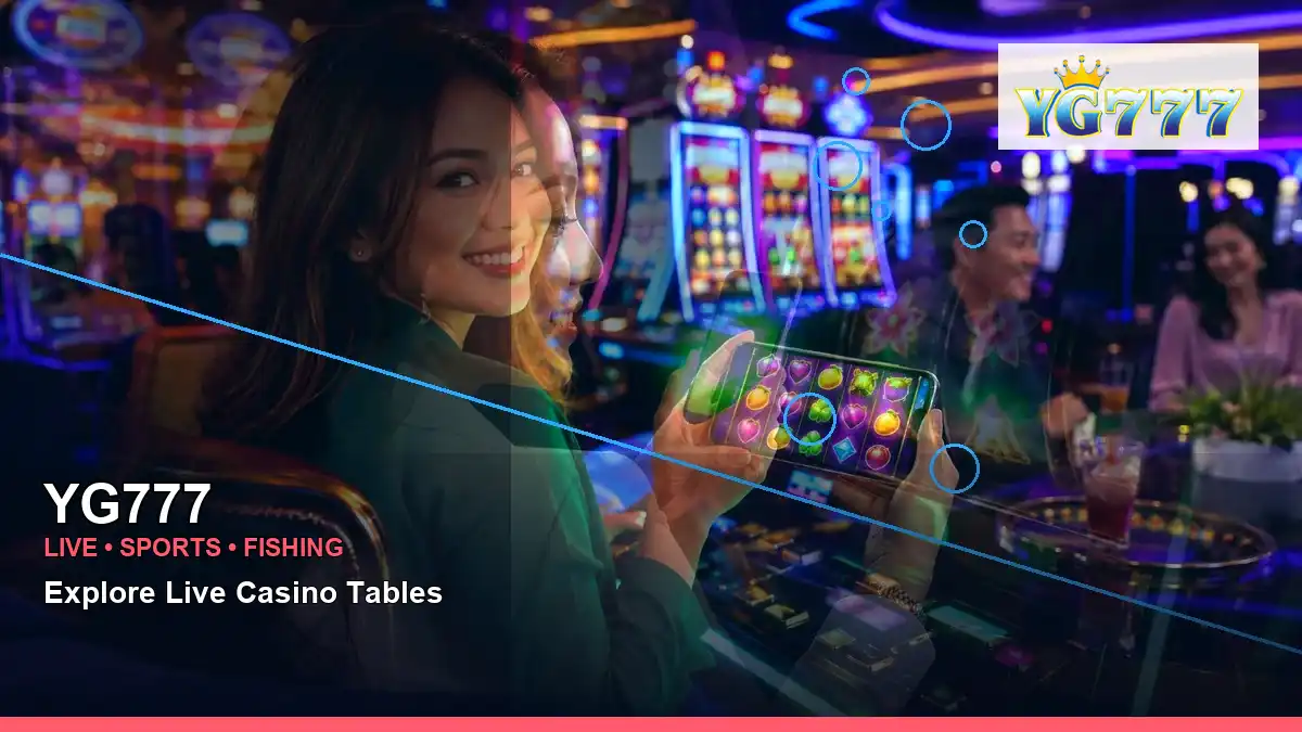 YG777 high-energy mobile casino app in a left-diagonal layout for Philippine players